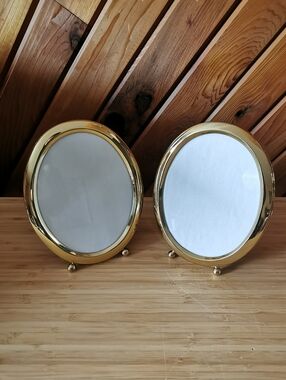 Vintage Brass Oval Picture Frames Set of 2